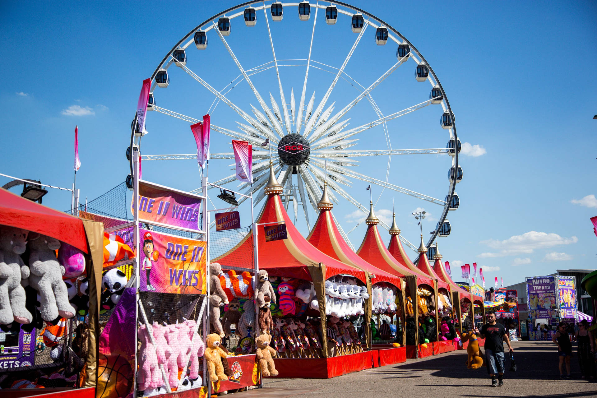 Red Tents At The Fair Background