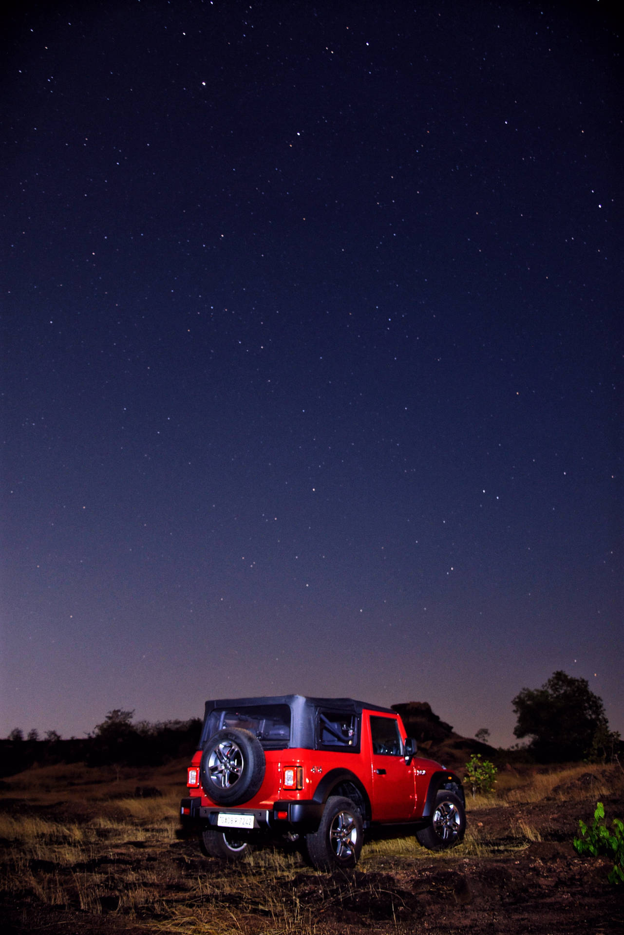 Red Thar 4k Starry Night Background