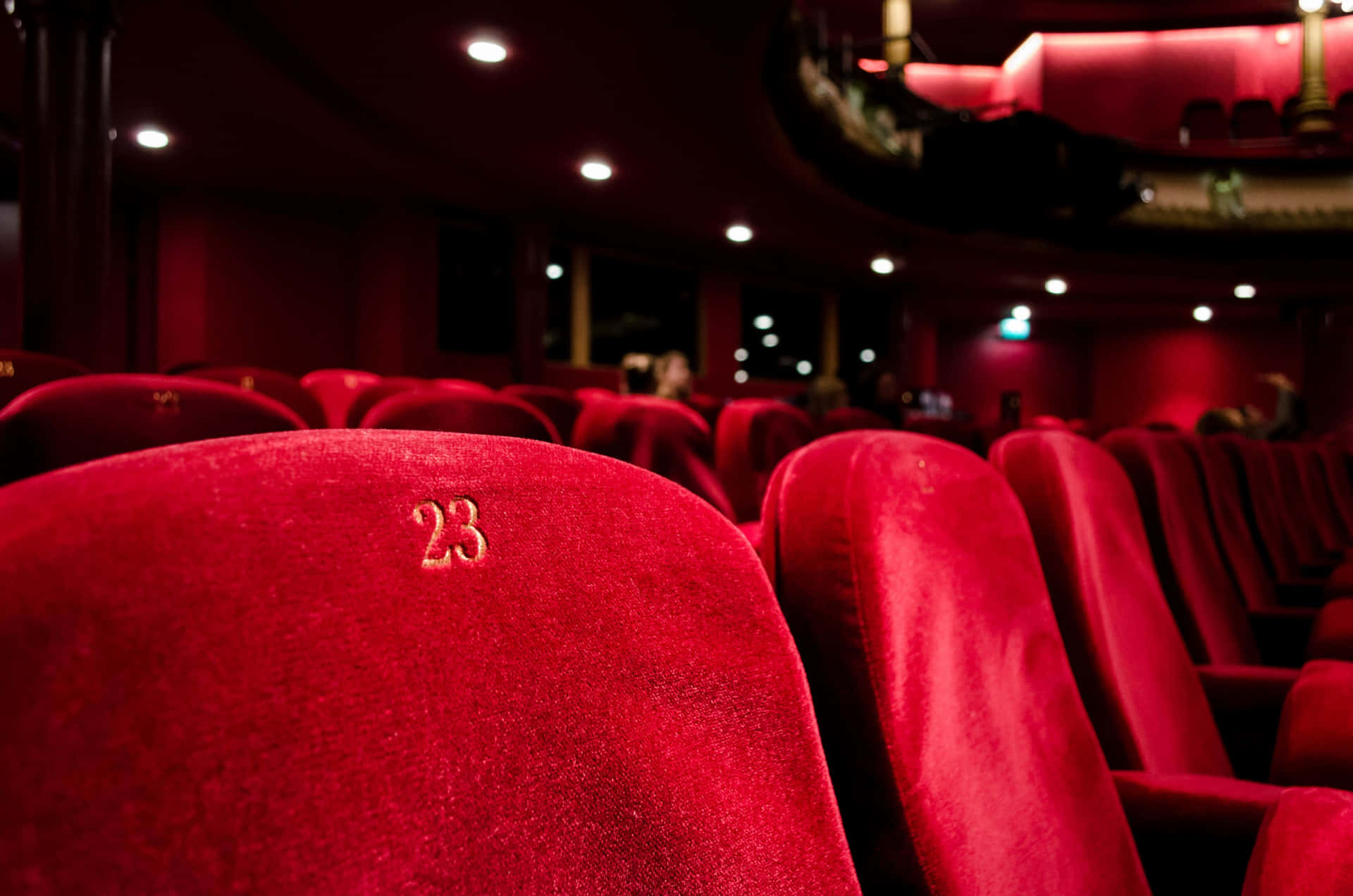 Red Theater Seats Number23 Background