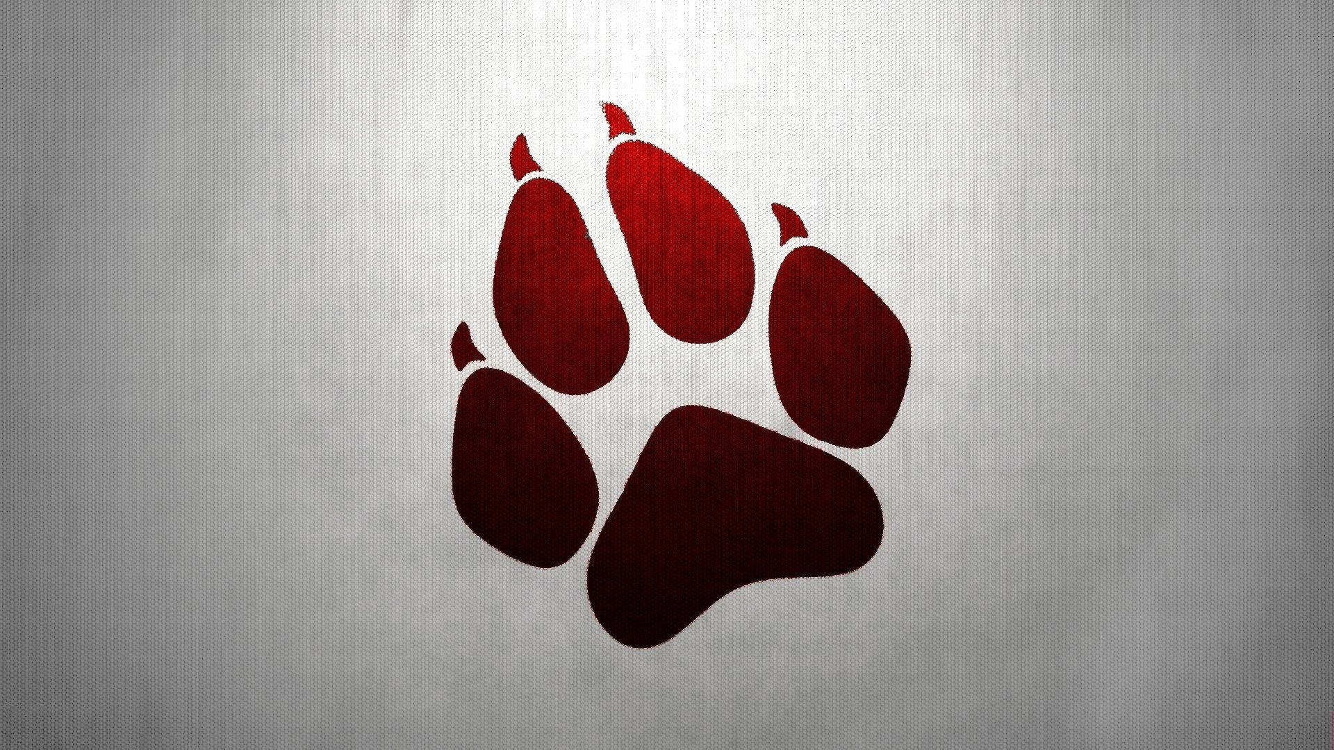 Red Tiger Paw Print Background