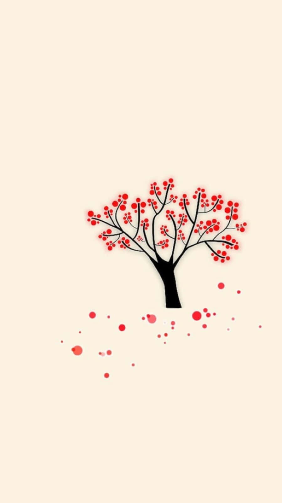 Red Tree Blossom Girly Tumblr Background
