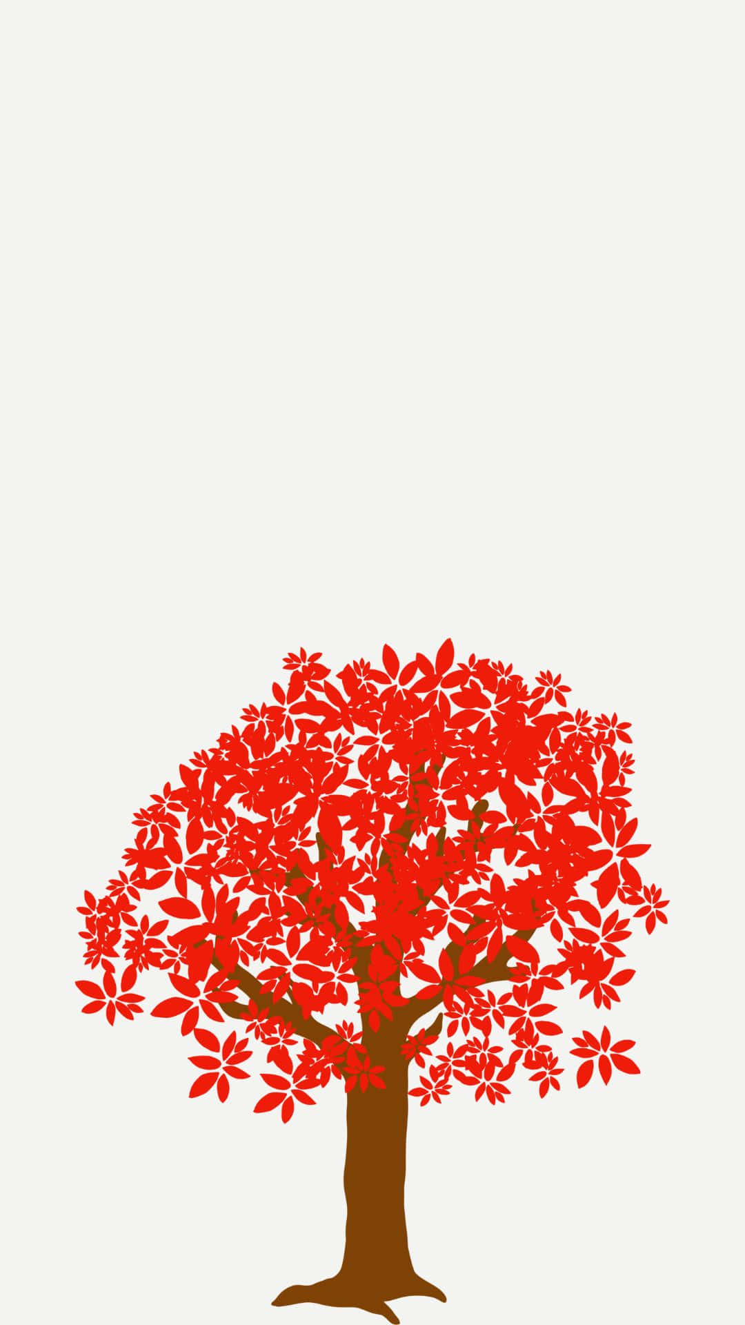 Red Tree Minimalist Art Background