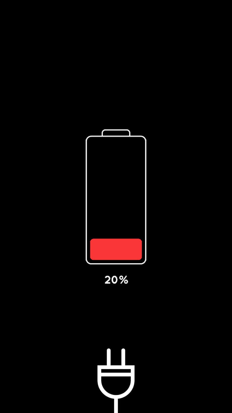 Red Twenty Percent Battery Life Background