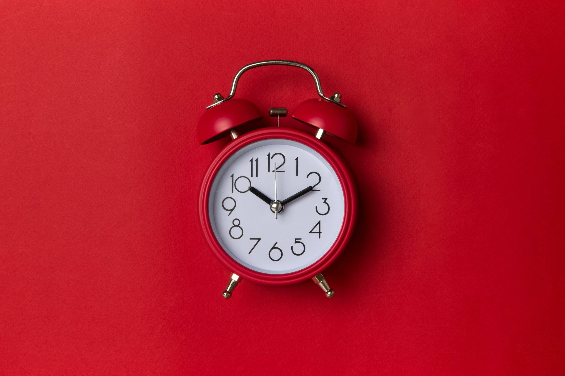 Red Twin Bell Alarm Clock Background