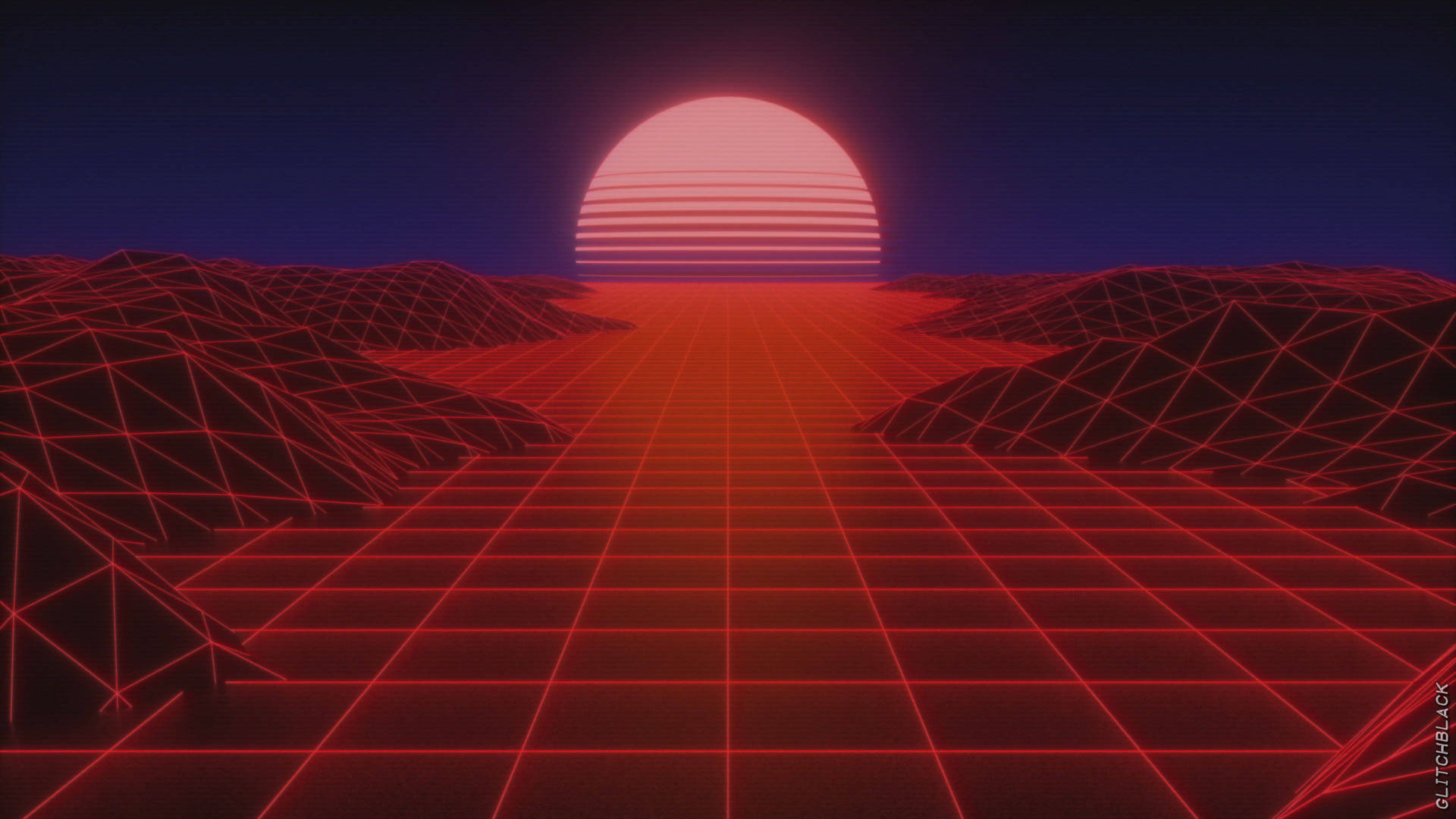 Red Vaporwave Outrun Background