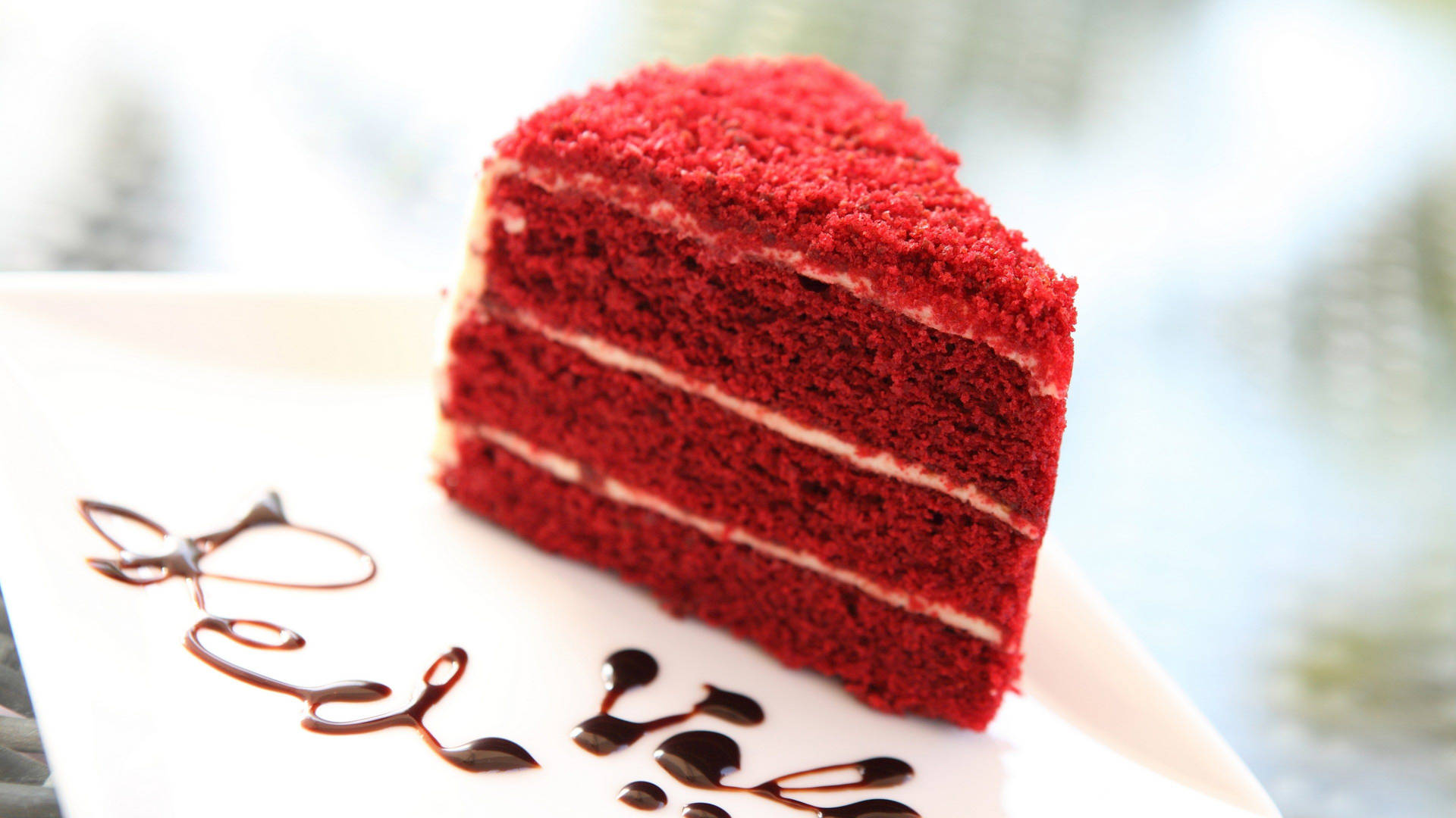 Red Velvet Cake Slice Background