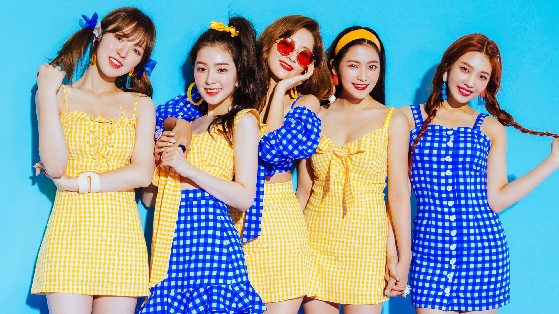 Red Velvet Checkered Photoshoot Background