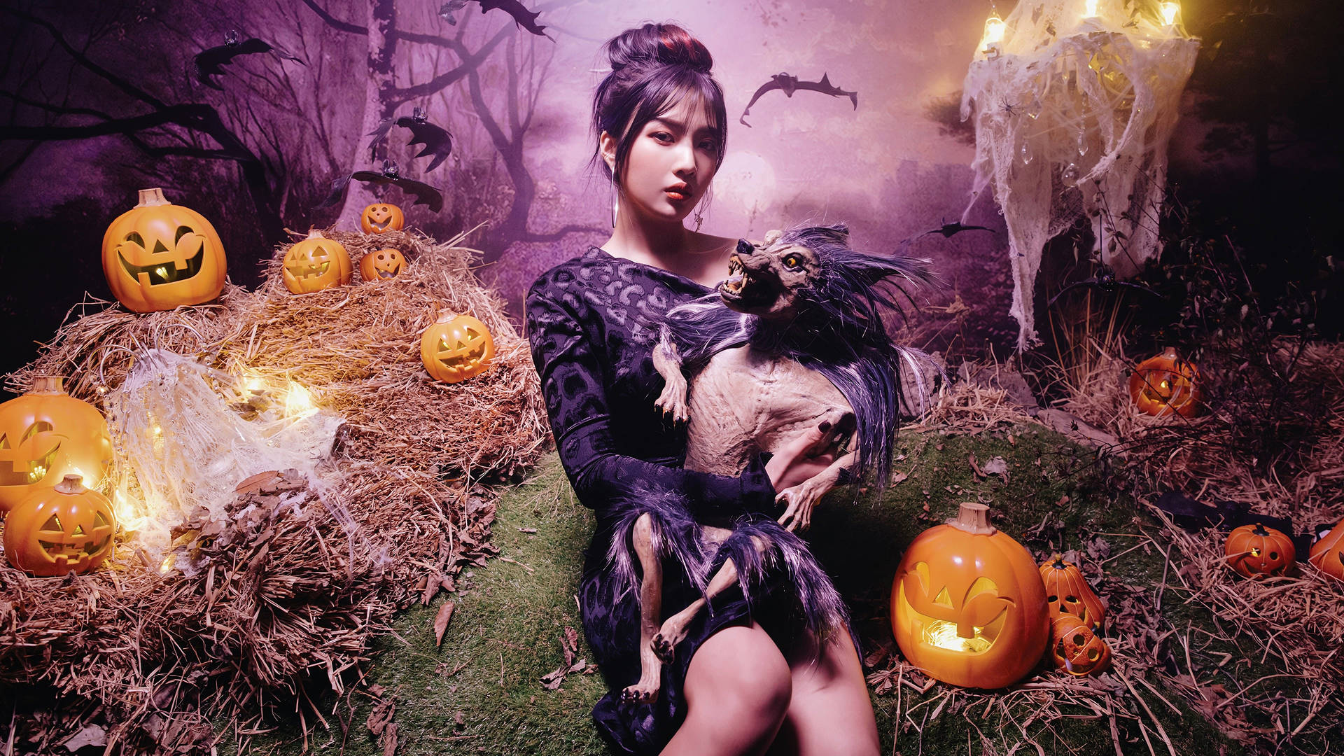 Red Velvet Joy Halloween Background