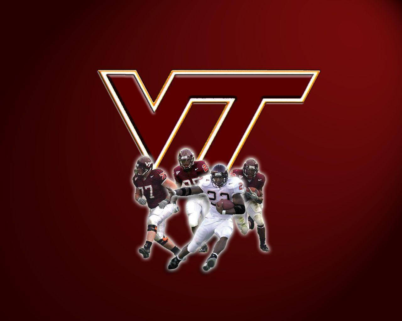 Red Virginia Tech Football Players Background