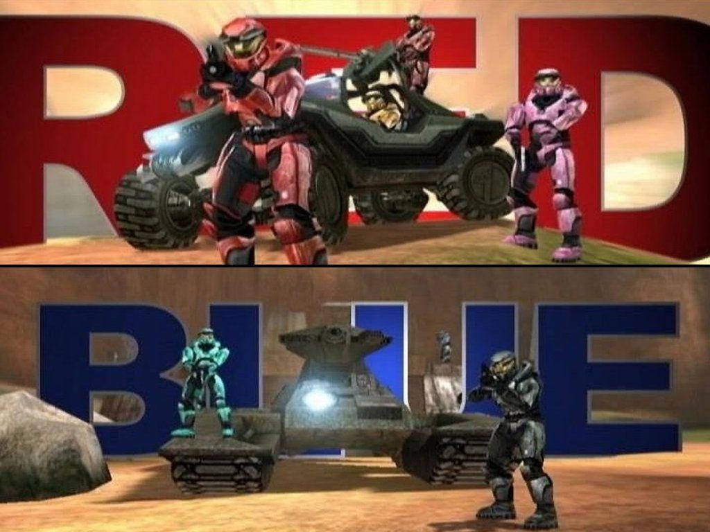 Red Vs Blue In Fighting Pose Background