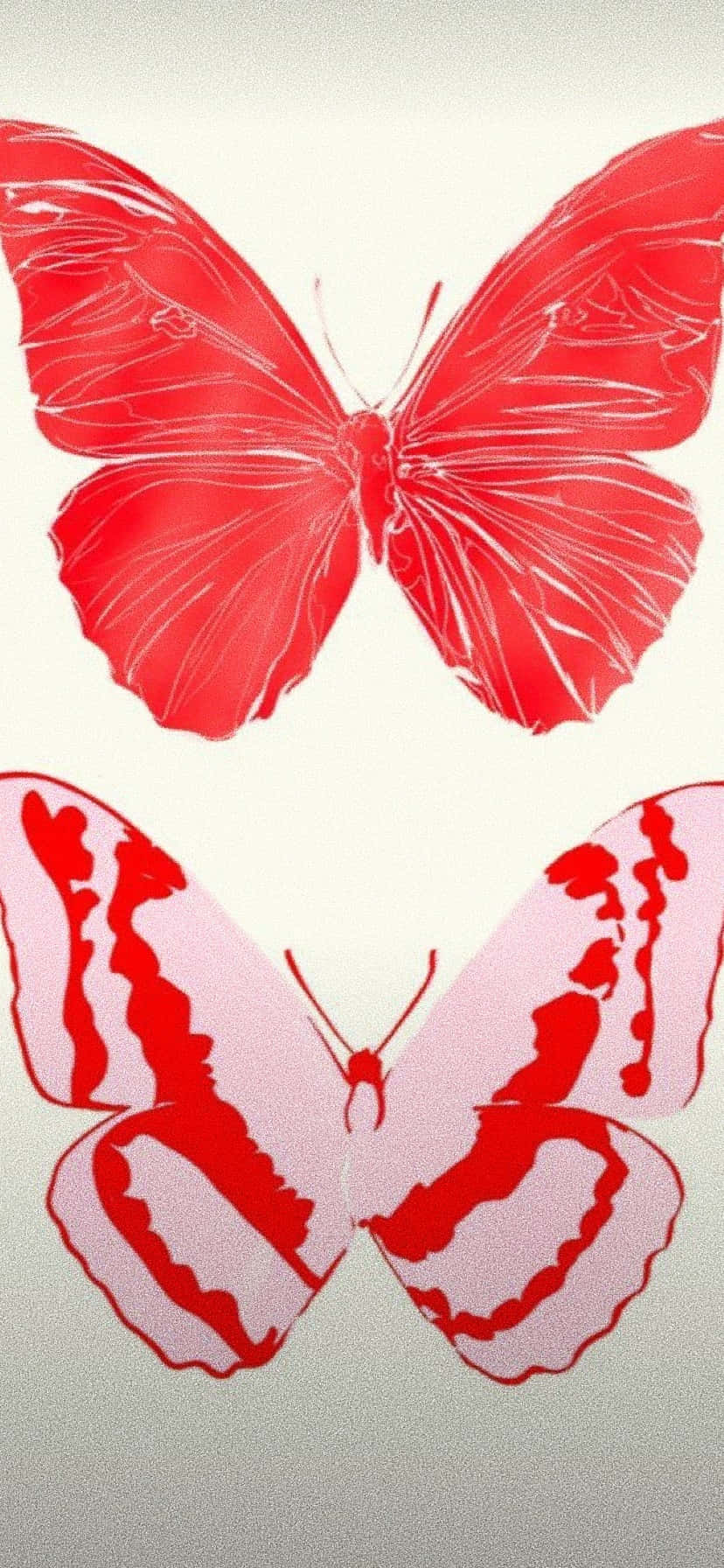 Red White Minimalist Butterfly Background