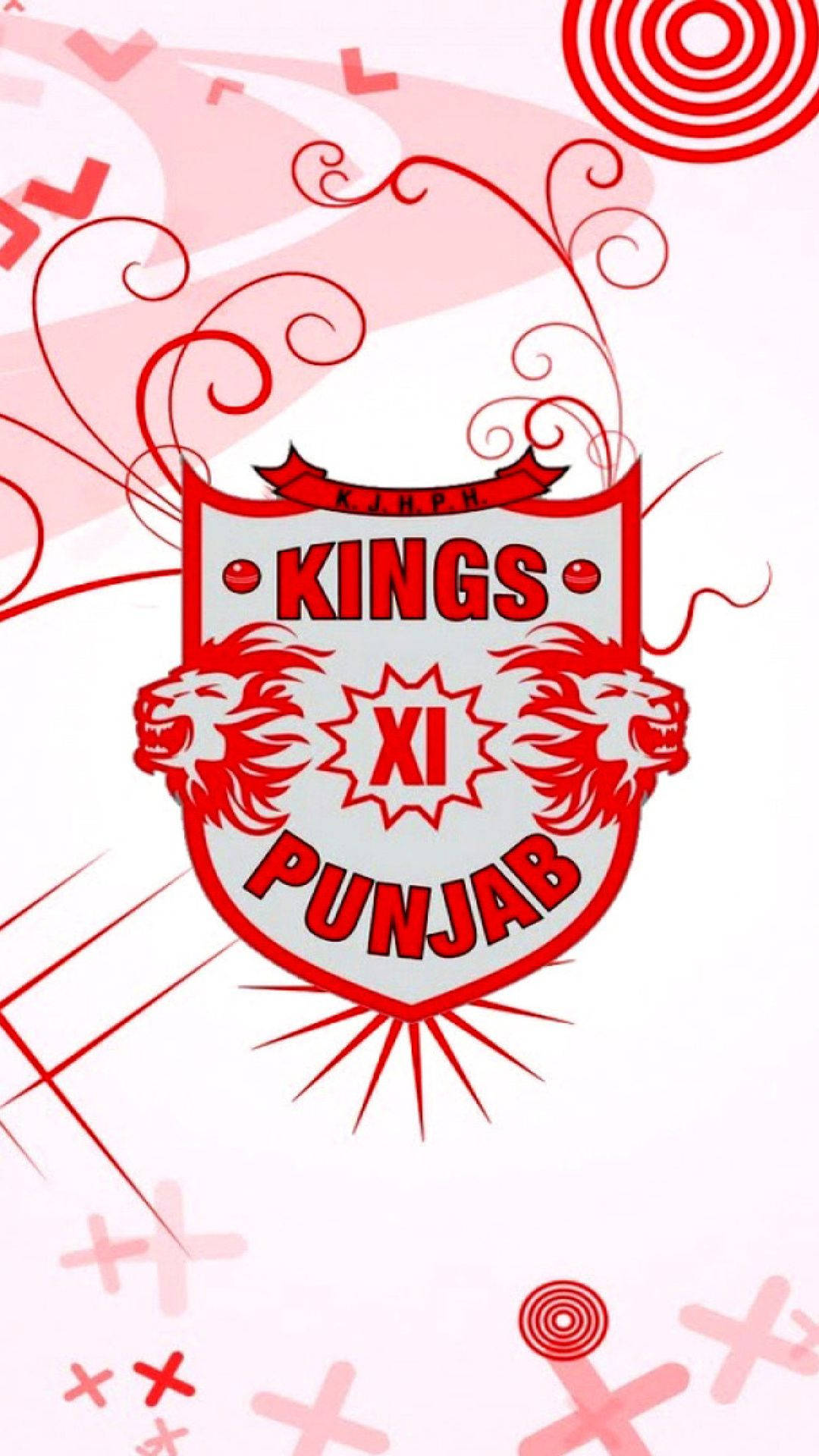 Red White Punjab Indian Cricket Team Logo Background