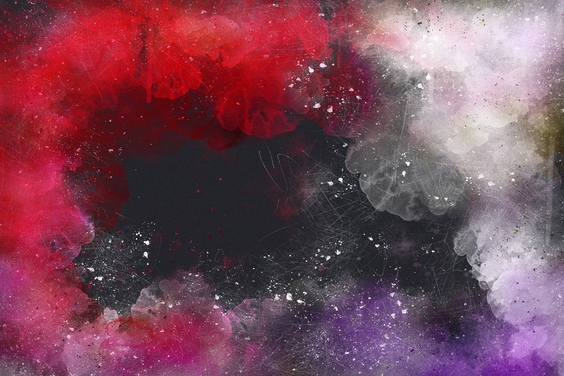 Red White Smoke Clouds Watercolor Background