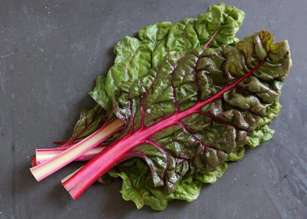 Red White Stems Swiss Chard Vegetable Background