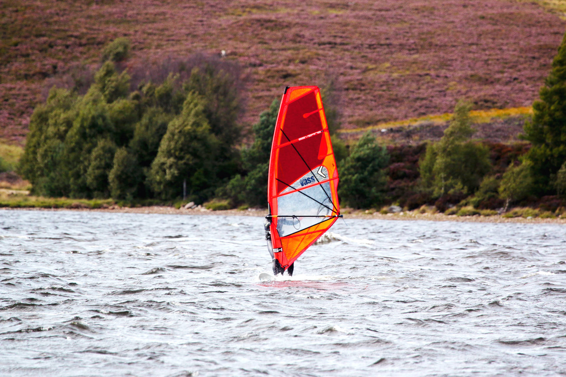 Red Windsurfing Sail Background