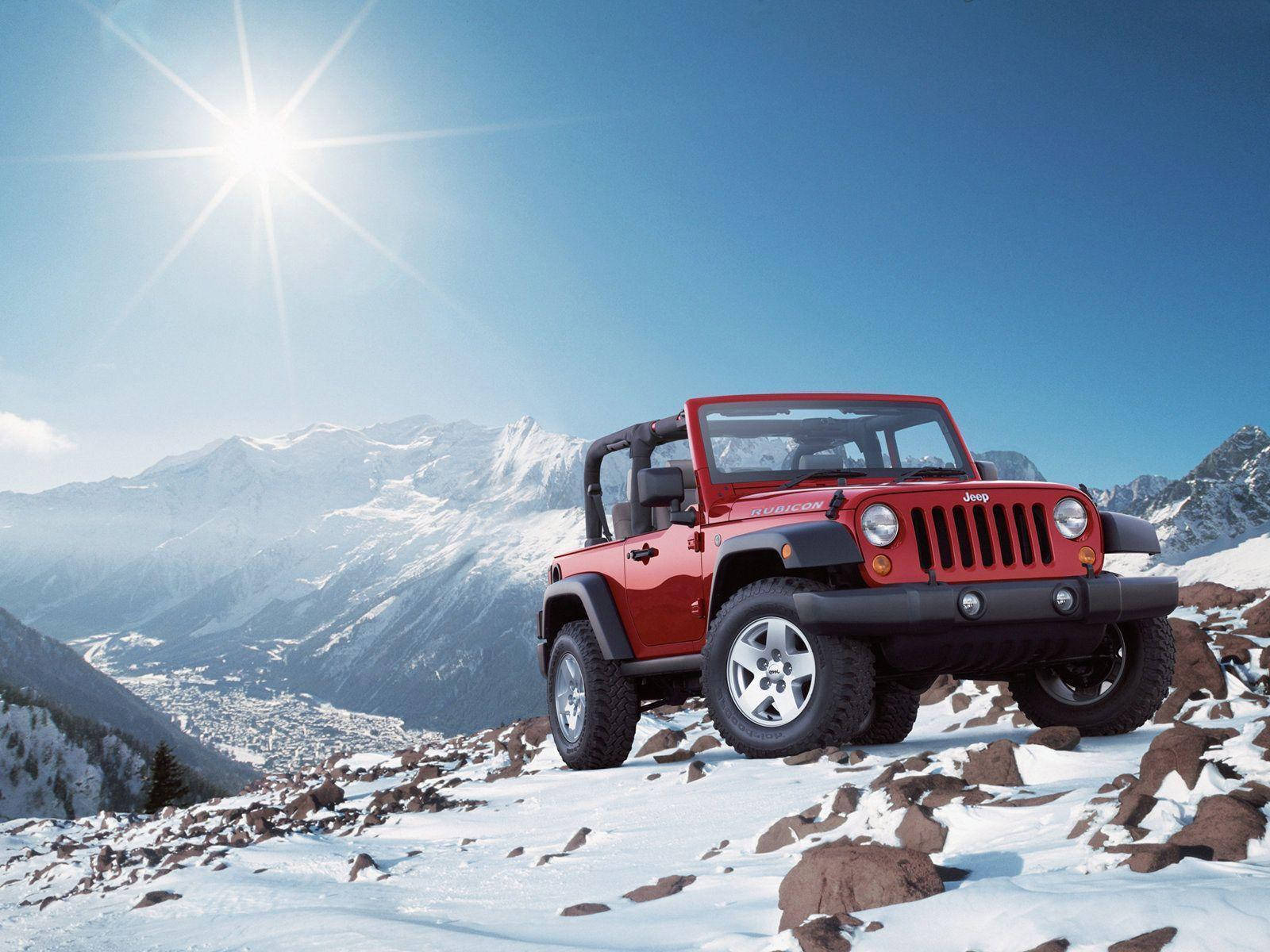 Red Wrangler Jeep Background
