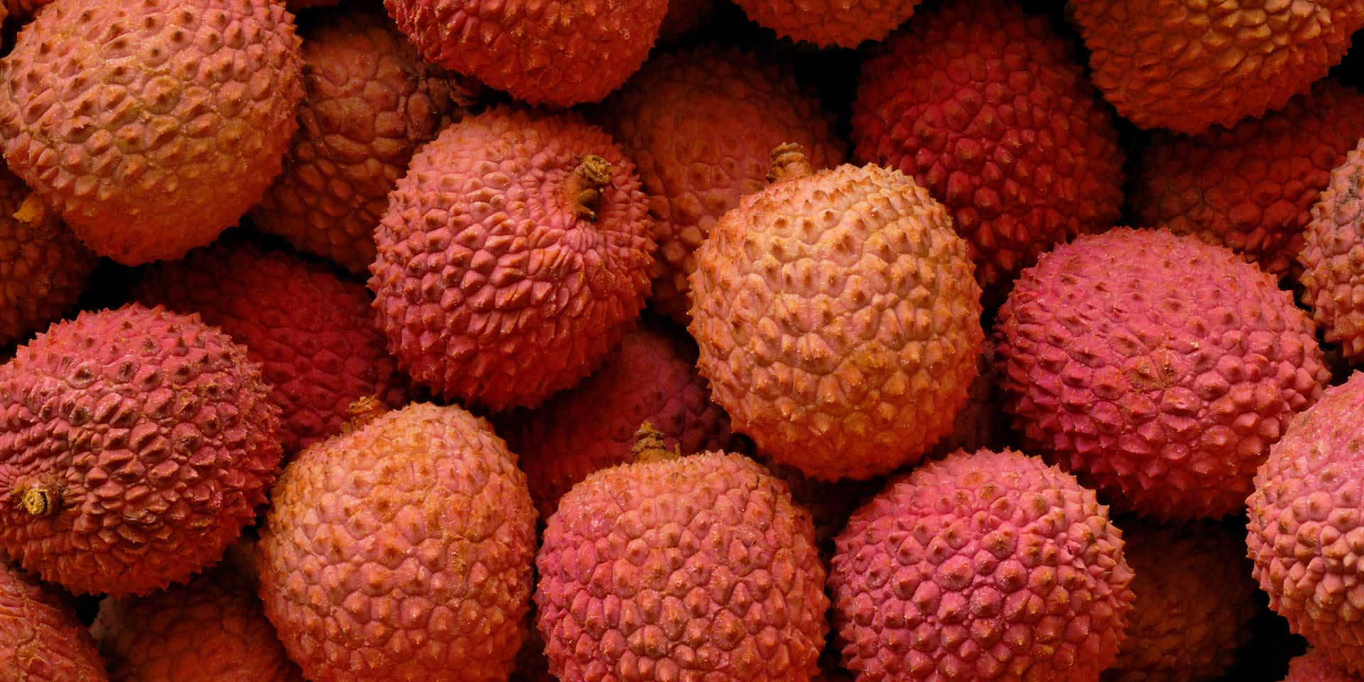 Red Yellowish Litchi Fruits Background