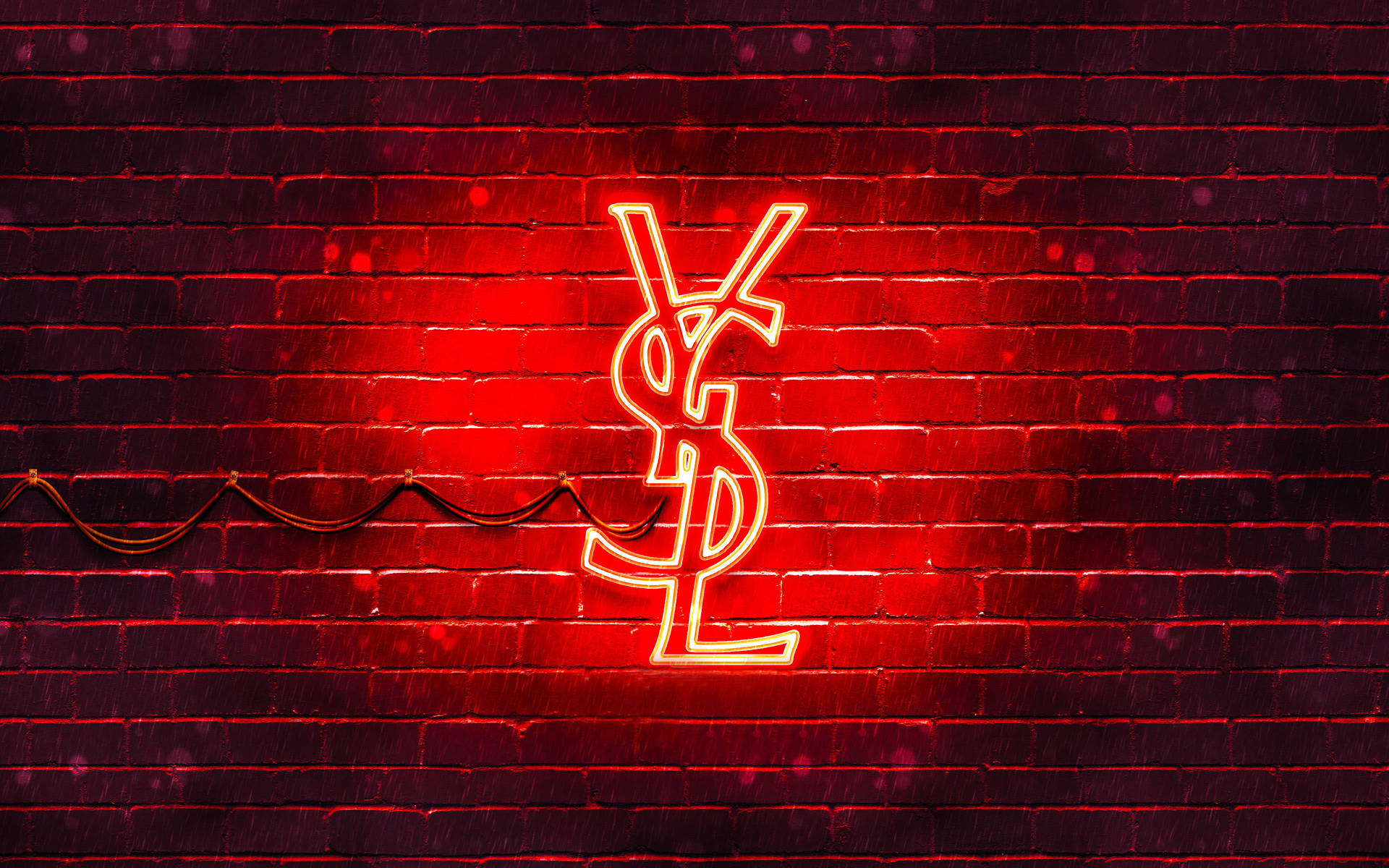 Red Ysl Neon Lighting Background