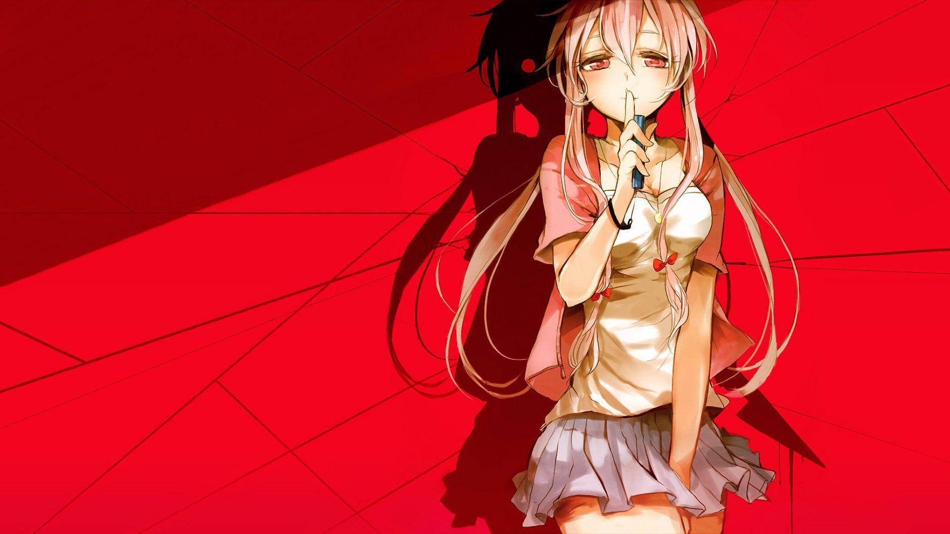 Red Yuno Gasai Background