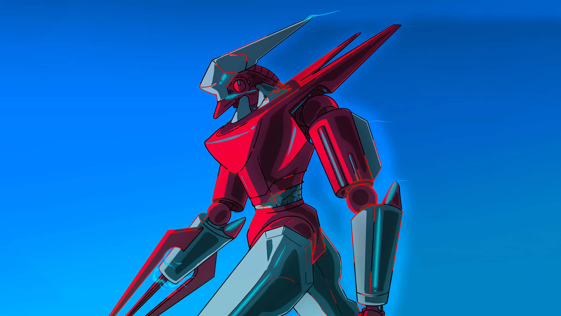 Redand Blue Mecha Artwork Background