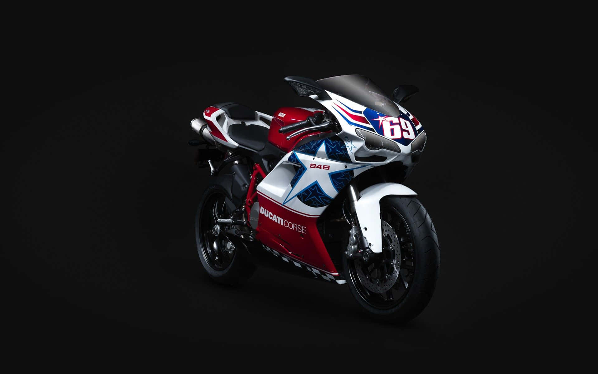 Redand White Racing Motorcycle Ducati Background