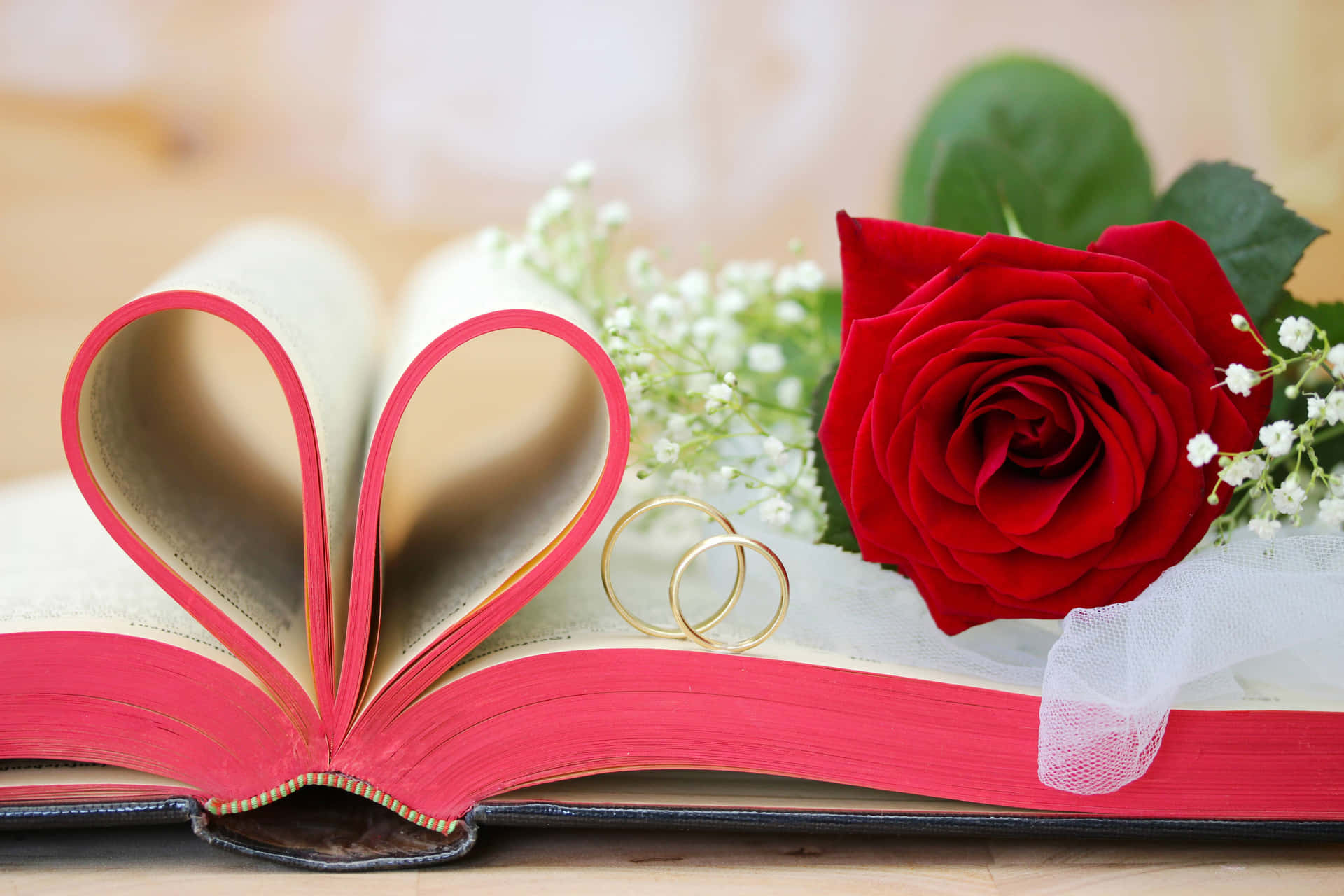 Redd Rose And Book Wedding Background Background