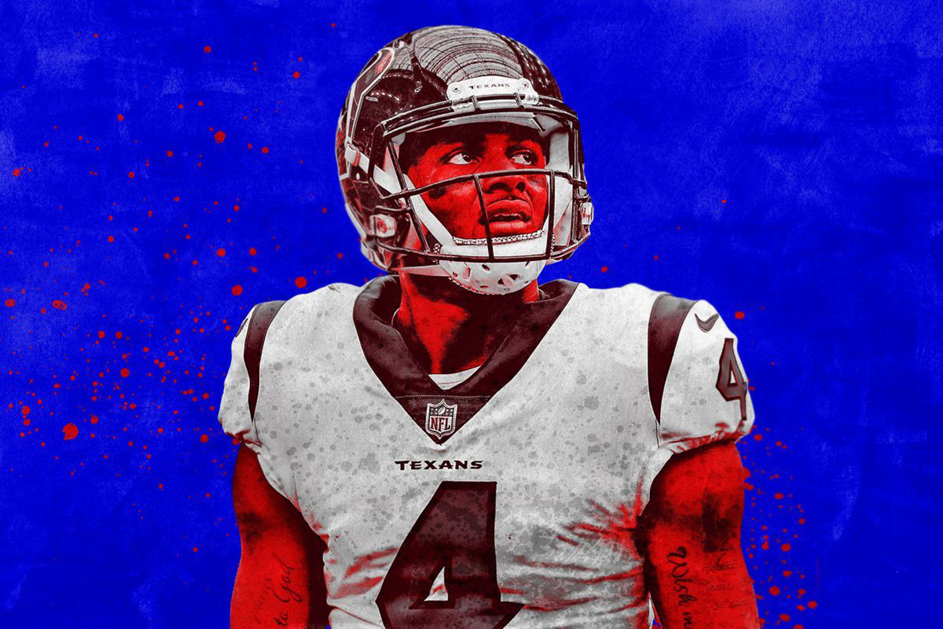 Reddish Blue Deshaun Watson Background