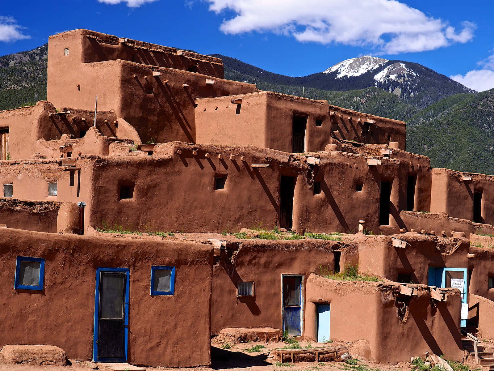 Reddish Brown Taos Pueblo Mud Bricks Background