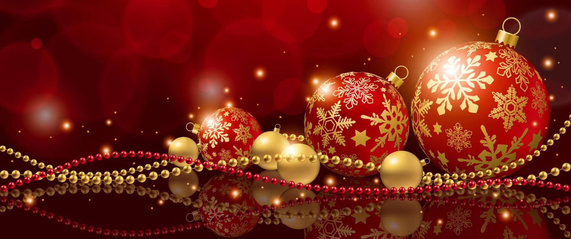 Reddish Gold Christmas Balls Background