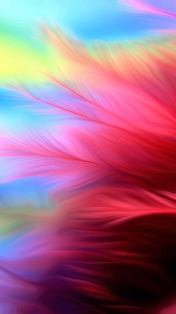 Redmi 9 Red Feathers On Rainbow