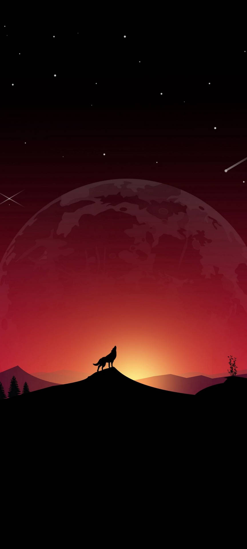 Redmi Note 10 Howling Wolf Silhouette