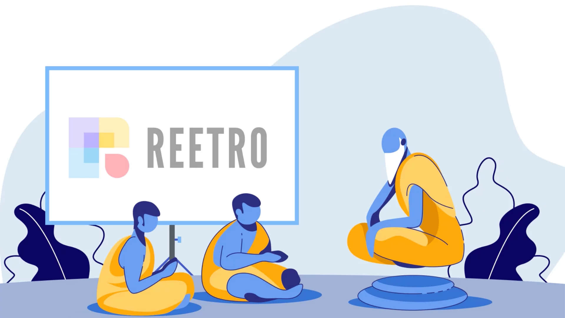 Reetro Team Retrospective Meeting Illustration