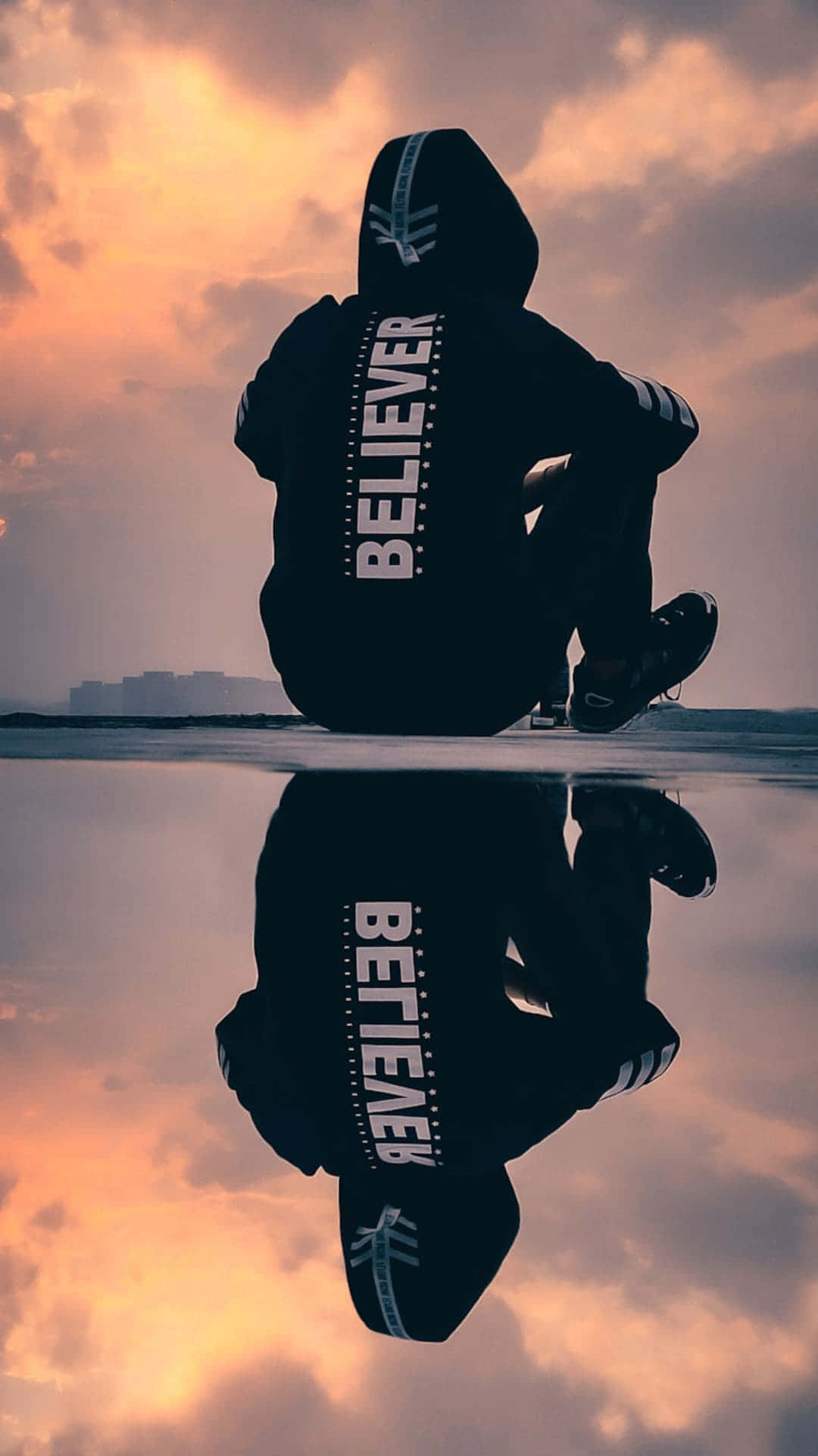 Reflection Of A Boy Phone Background