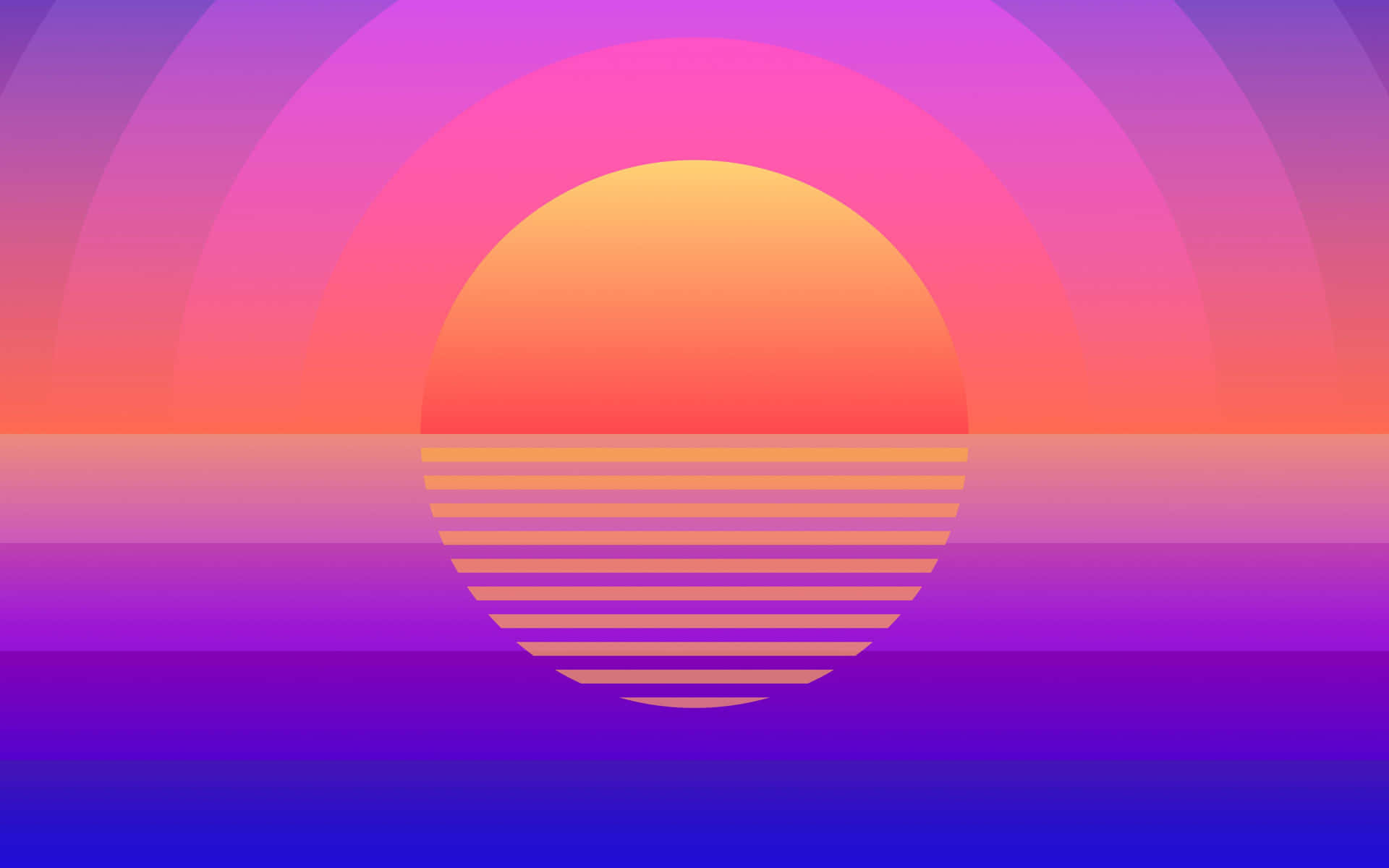 Reflection Of A Retro Sunset. Background
