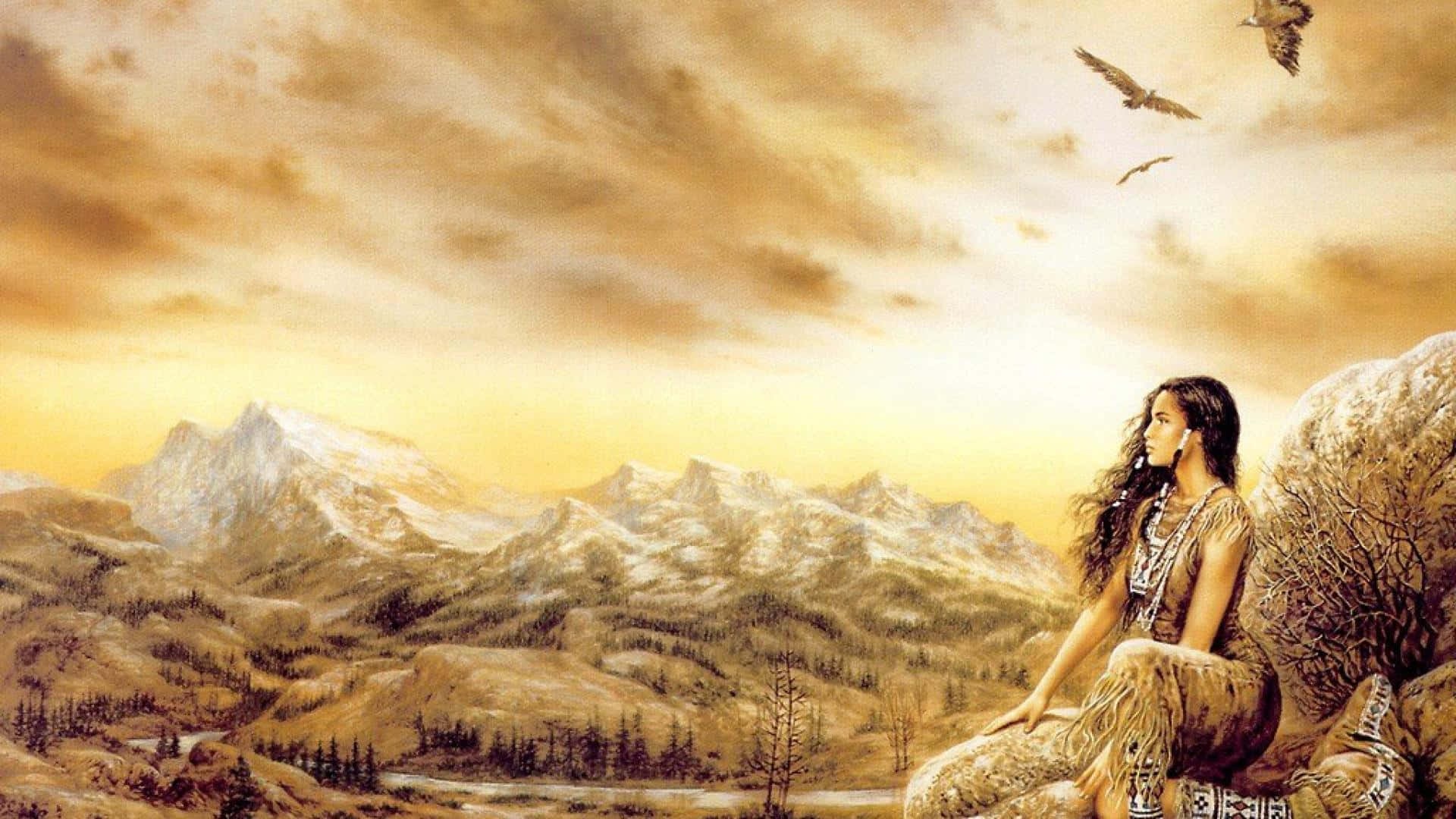 Reflection Of An Native American Indian's Cultural Heritage Background