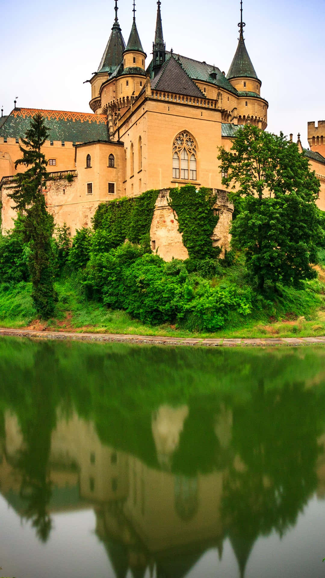 Reflection Of Bojnice Castle Green Water