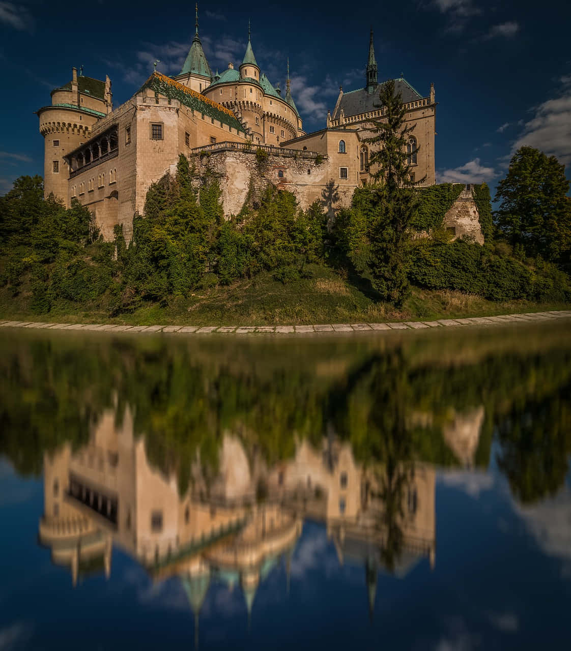 Reflection Of Bojnice Castle In Moat