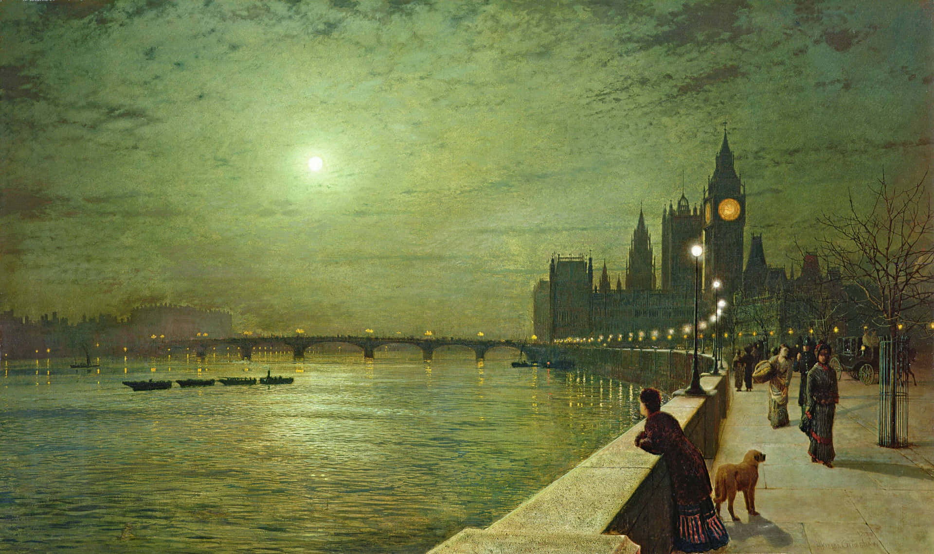 Reflection On The Thames 4k Painting Background