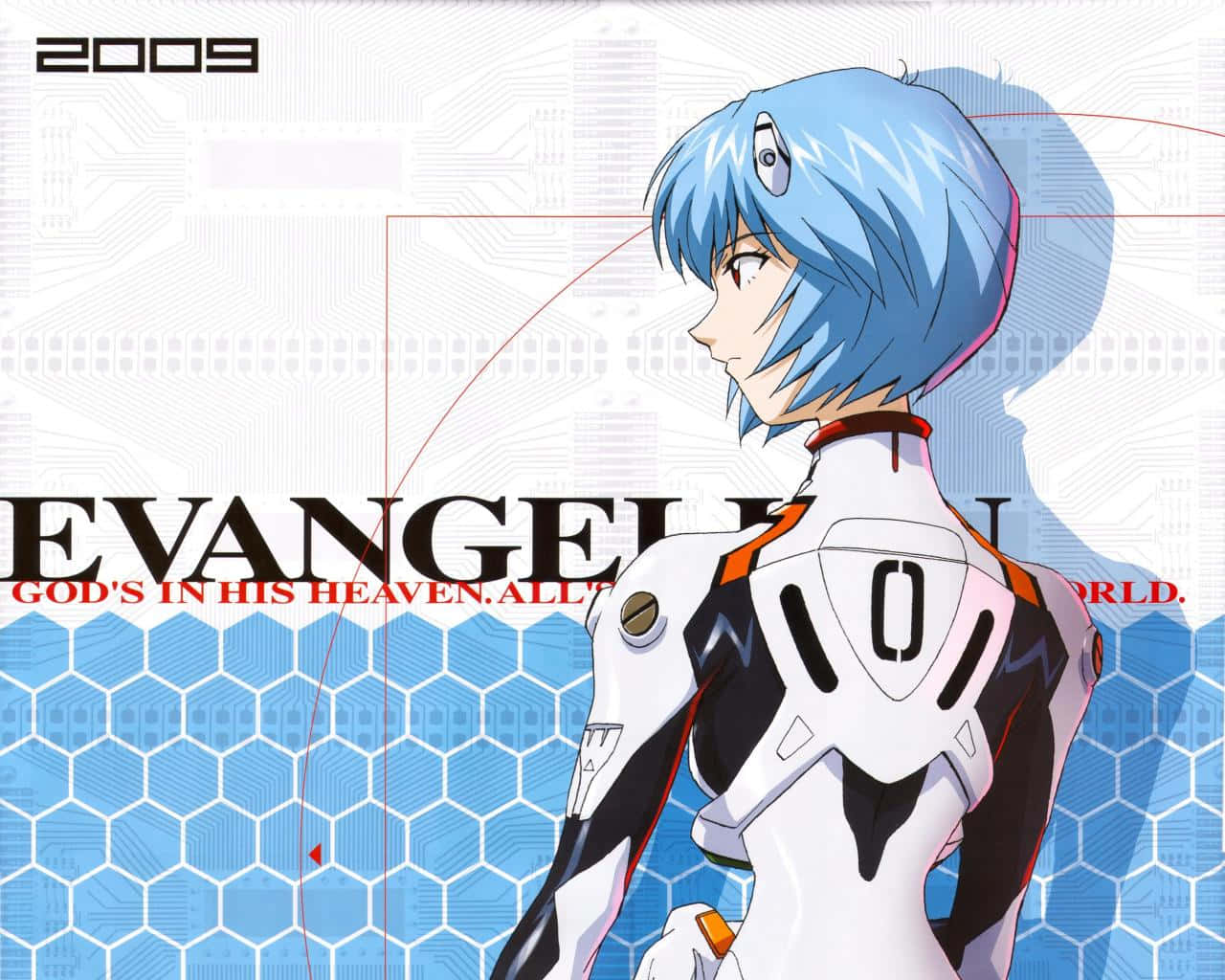 Reflective Portrait Of Rei Ayanami Background