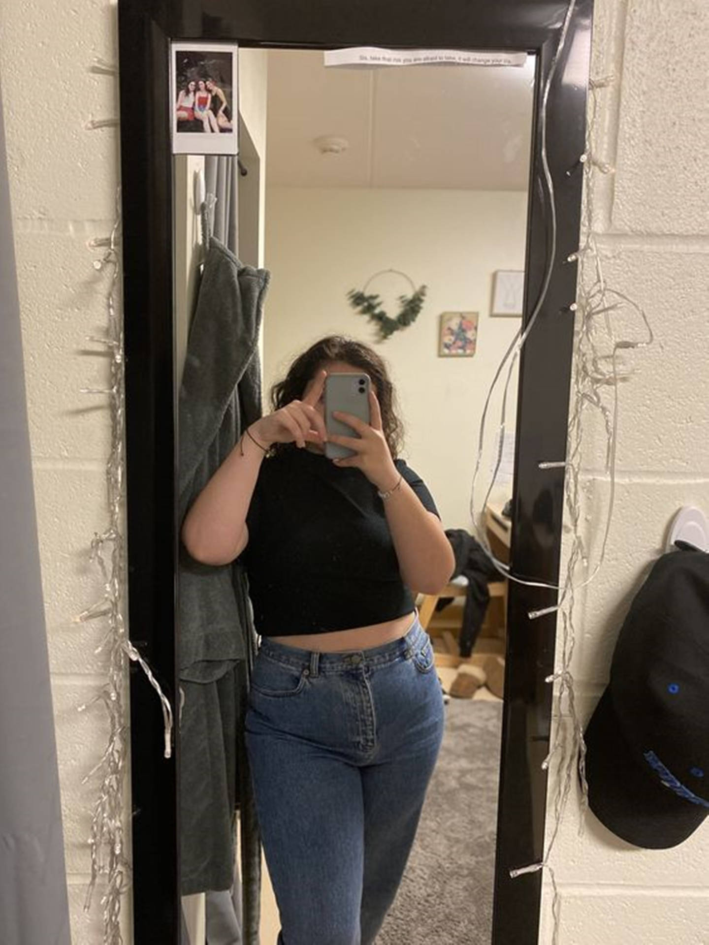 Reflective Positivity: Chubby Teen Embracing Body Positivity In Mirror Shot