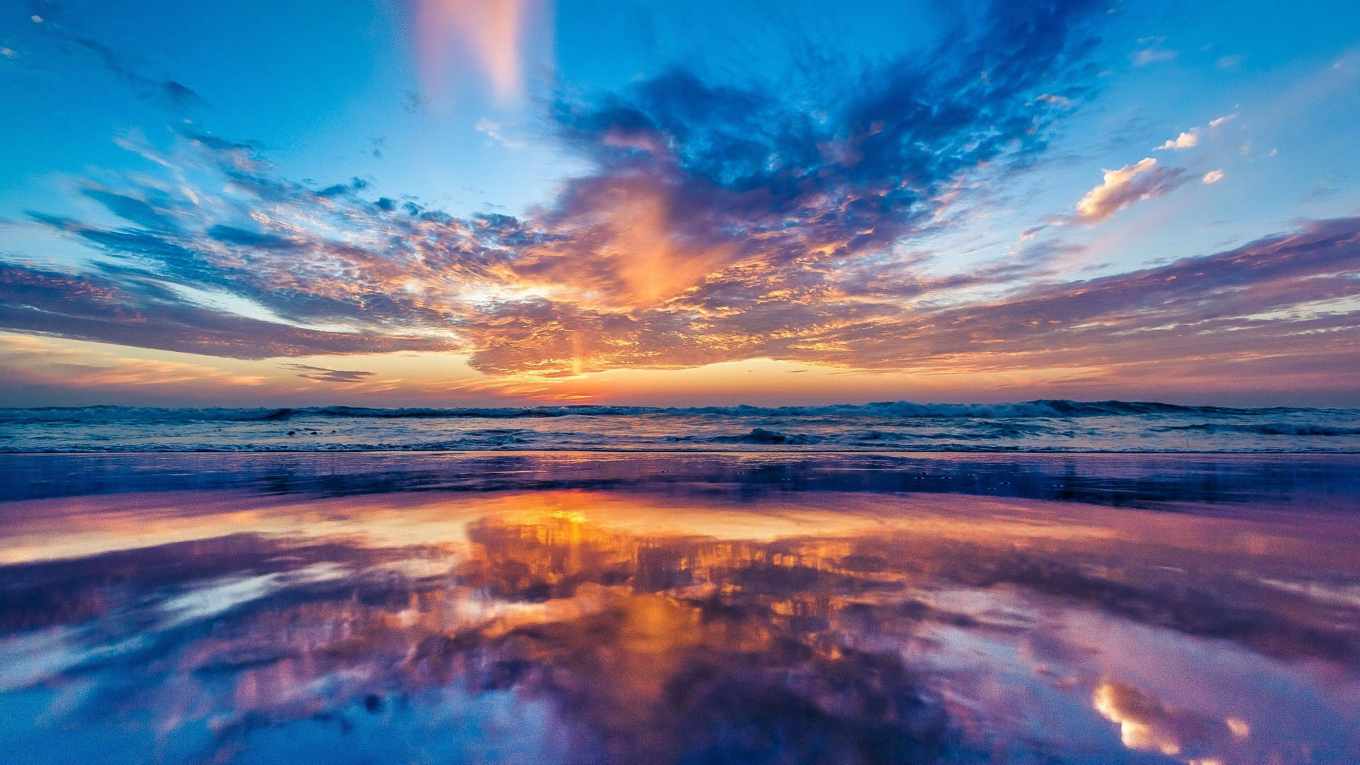 Reflective Sunset Ocean