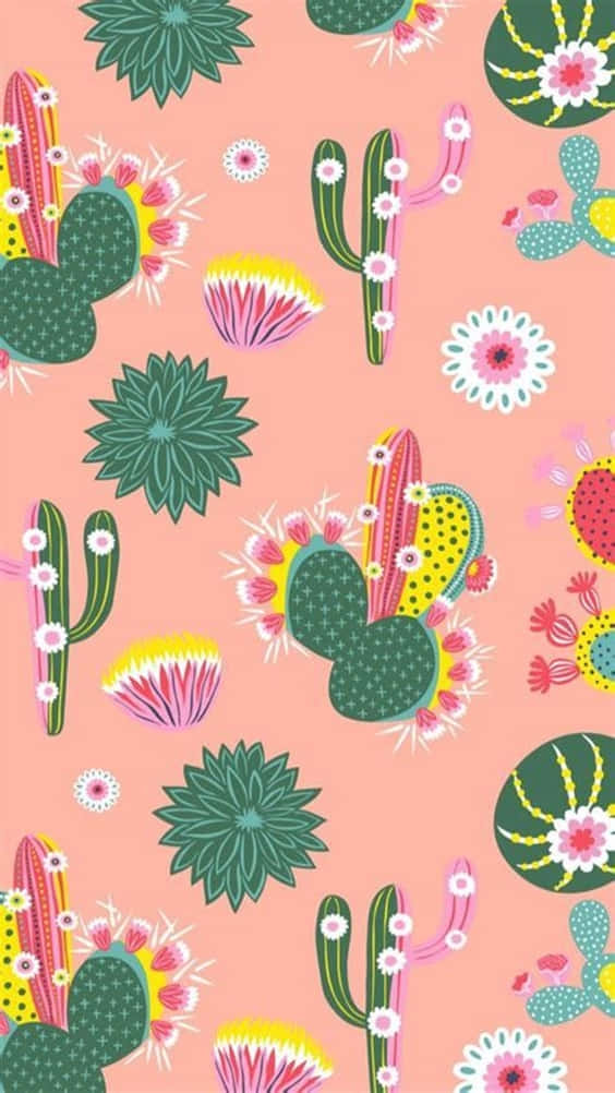 Refresh Your Iphone's Look With This Trendy Cactus Background Background