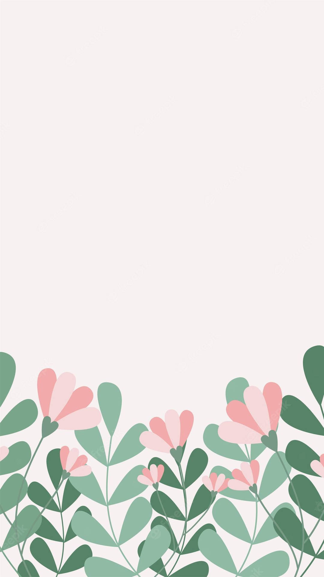 Refreshing Floral Pattern Phone Wallpaper