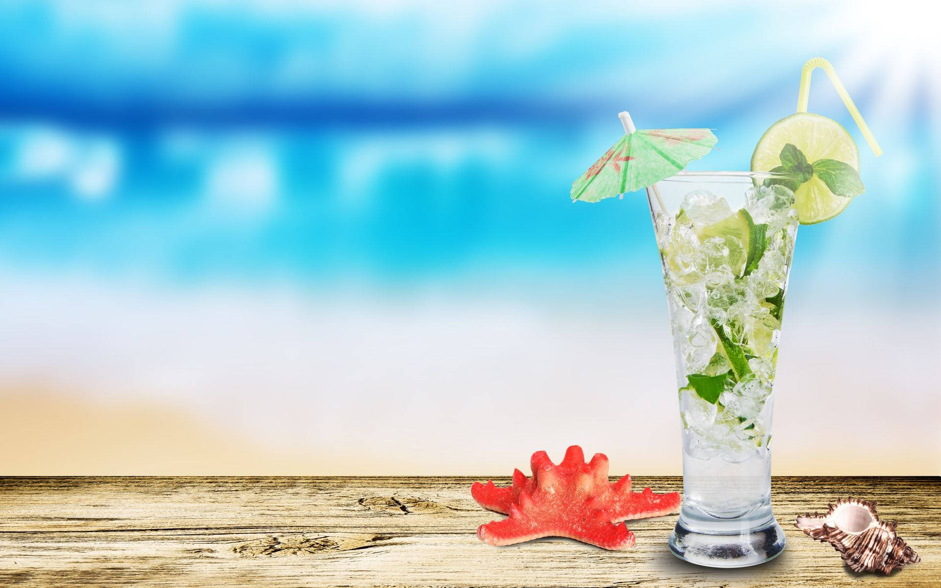 Refreshing Food Drinks Tropical Background