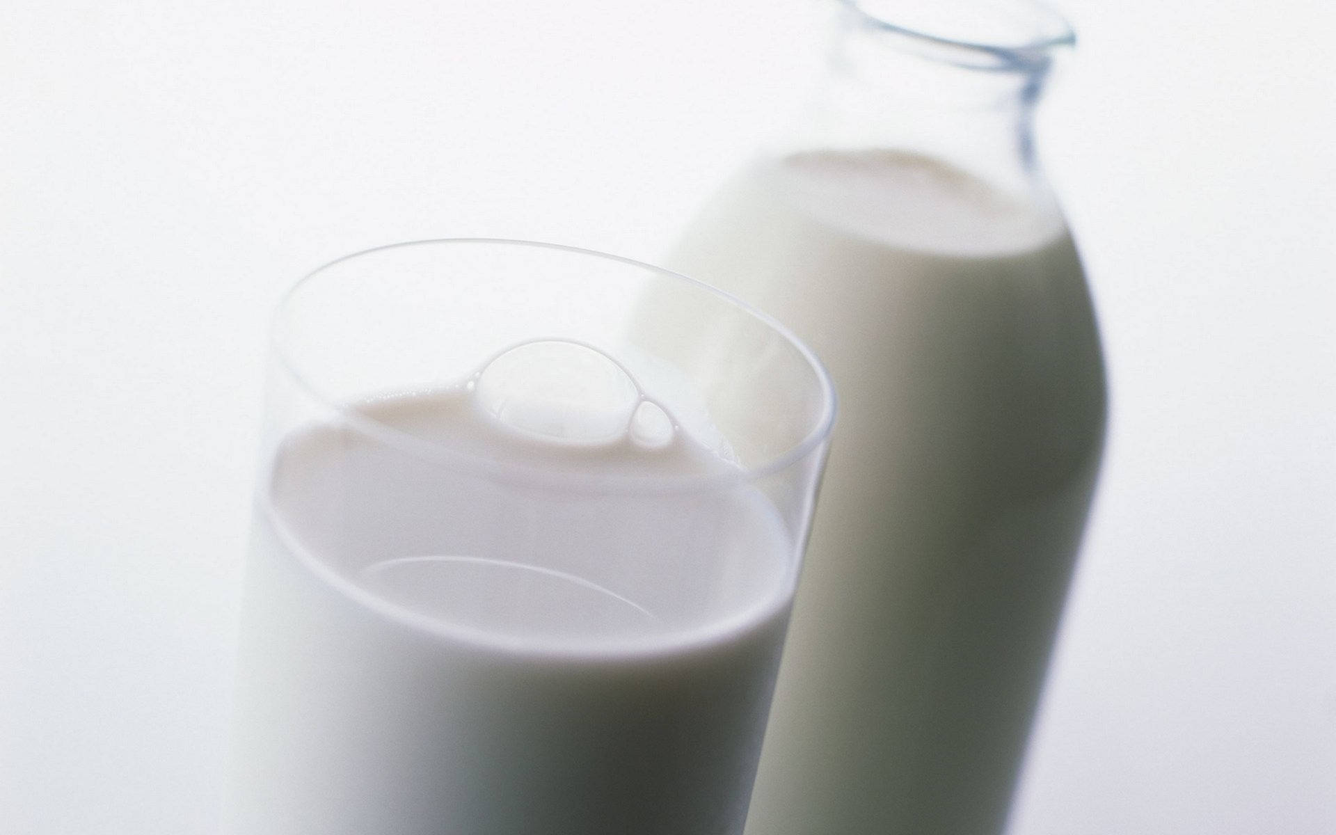 Refreshing Glass And Bottle Of Fresh Dairy Milk