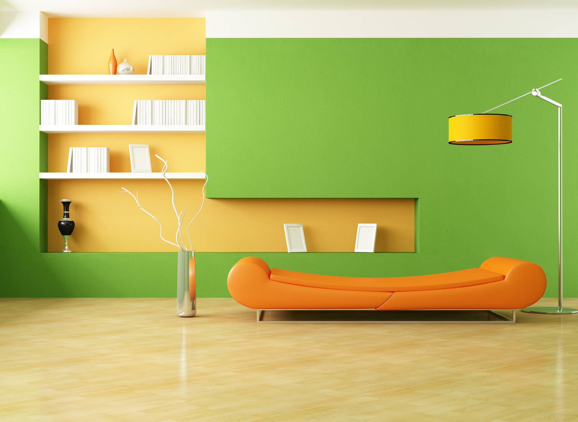 Refreshing Green Aesthetics In A Modern Living Room