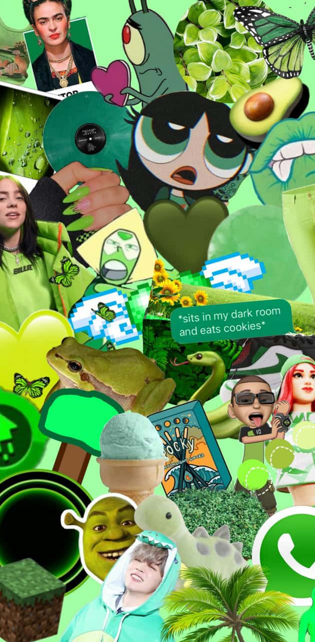 Refreshing Green Collage Background
