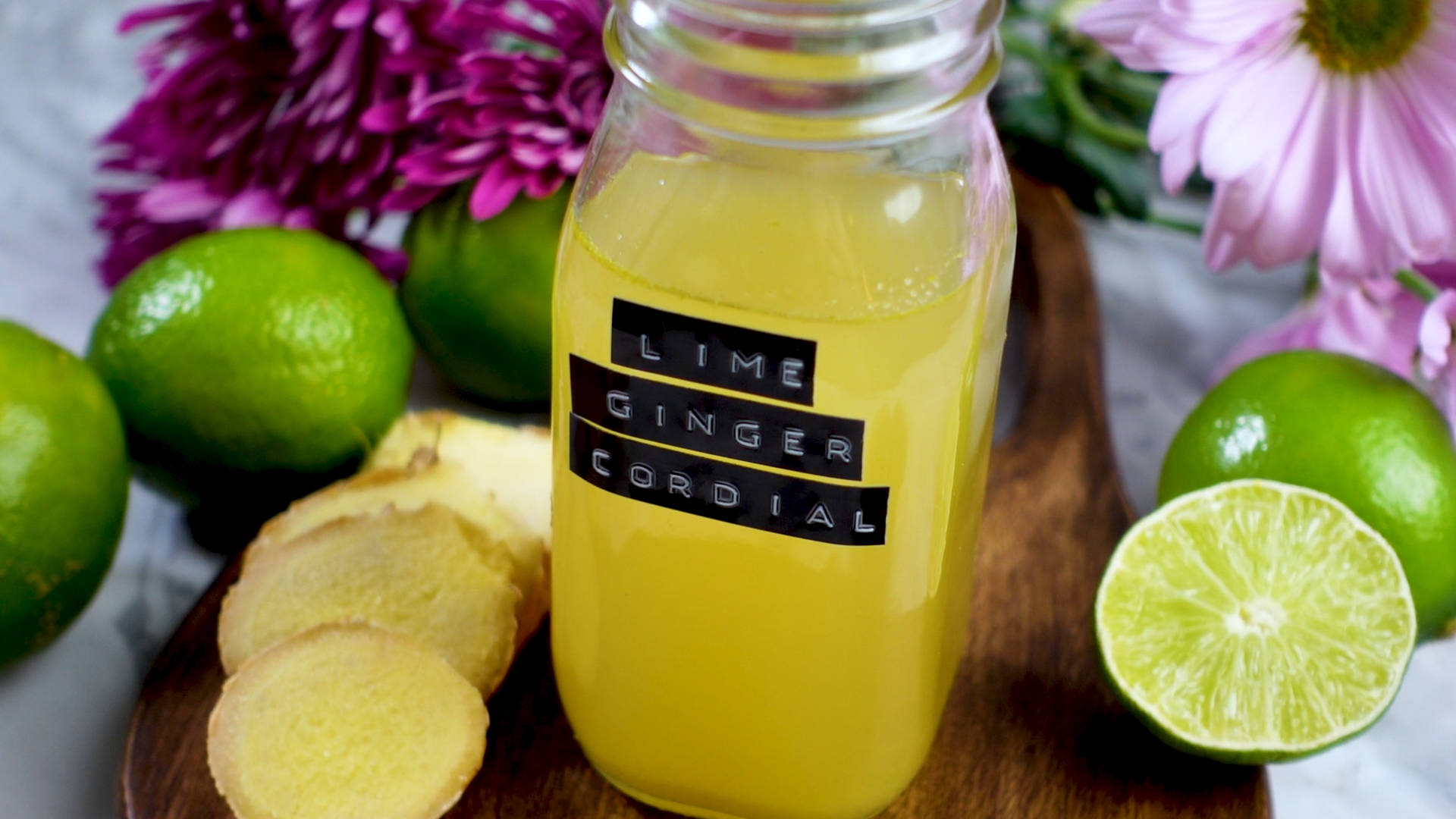 Refreshing Lime And Ginger Cordial