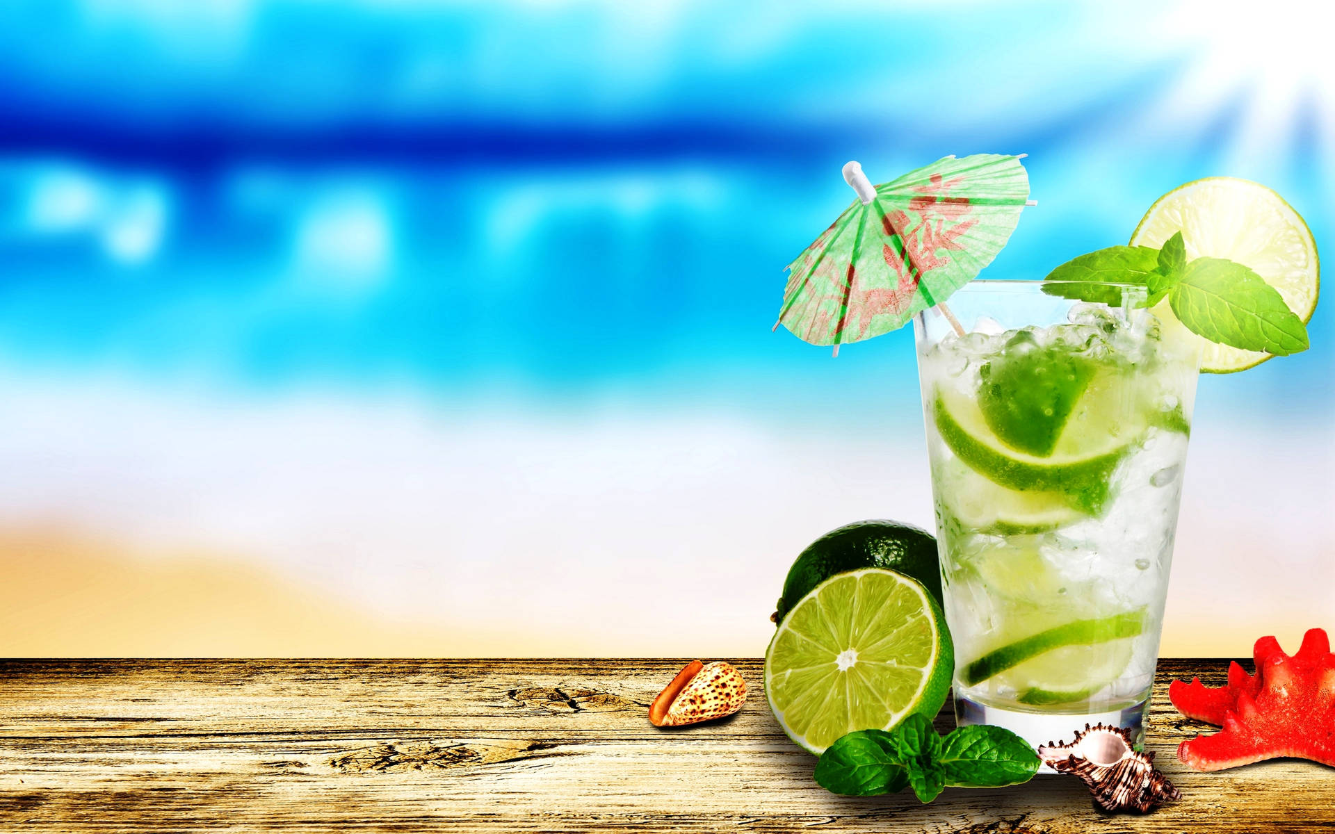 Refreshing Mojito Beverage Screensaver Background