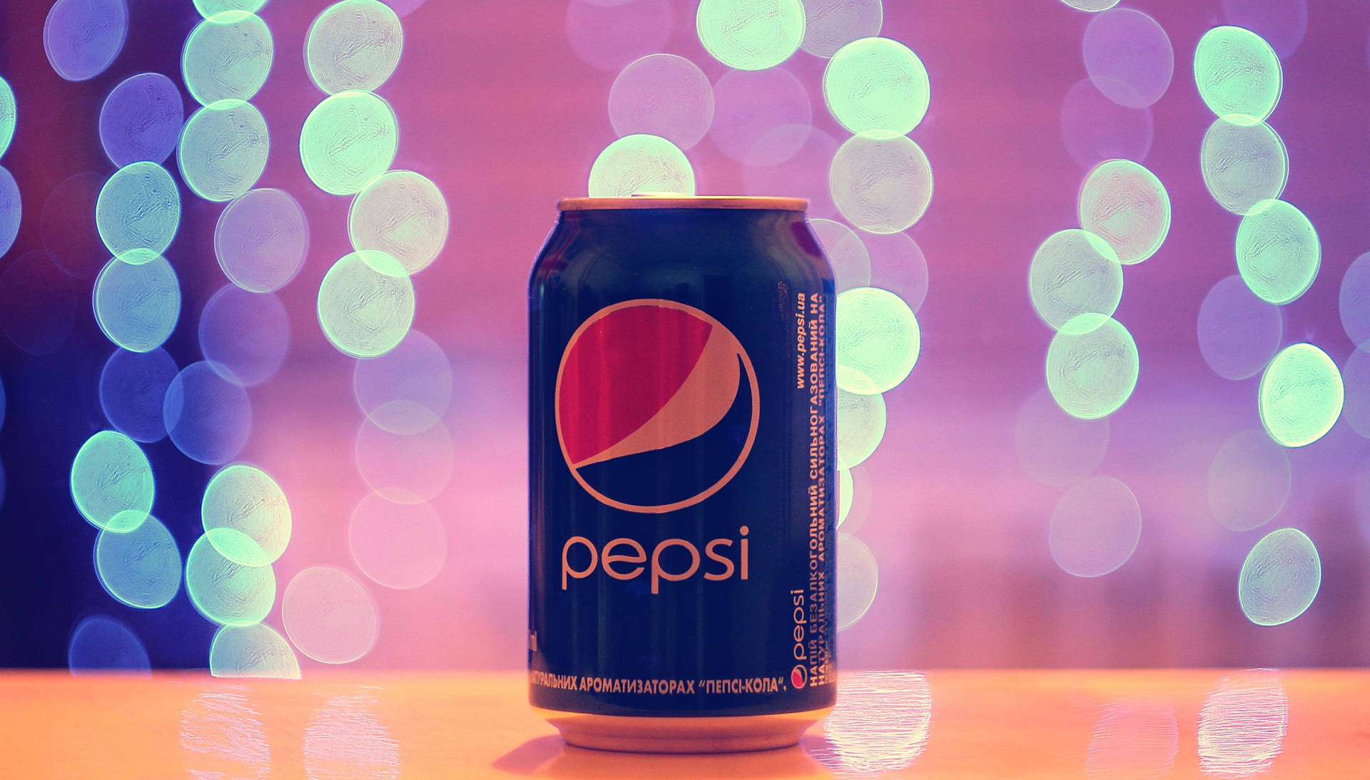 Refreshing Pepsi Drink Under Glittering Lights